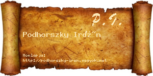 Podhorszky Irén névjegykártya