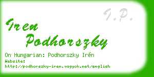 iren podhorszky business card